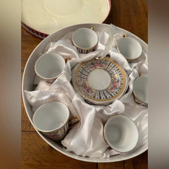 CC&T for coffee and tea porcelain tea art deco spring floral 12 Piece Set - Picture 1 of 7